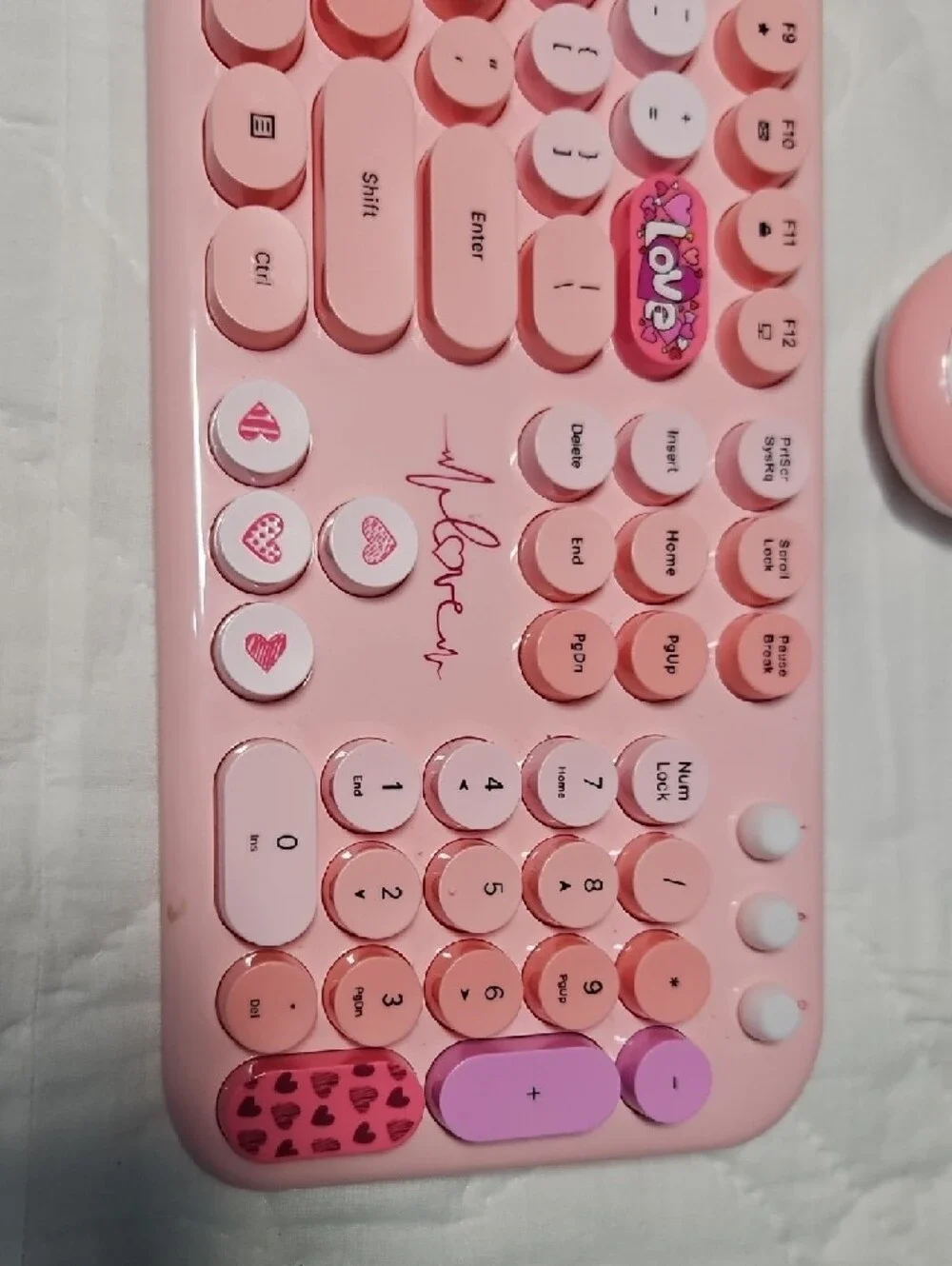Lovely Pink Wireless Keyboard And Mouse by FOREVY